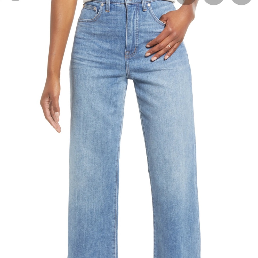 Madewell slim wide leg crop jeans